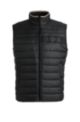 Water-repellent padded gilet with 3D logo tape, Black