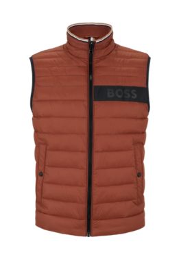 HUGO BOSS WATER-REPELLENT PADDED GILET WITH 3D LOGO TAPE