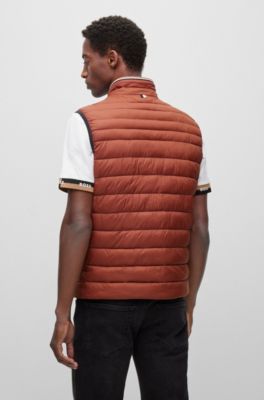 BOSS Waterrepellent padded gilet with 3D logo tape