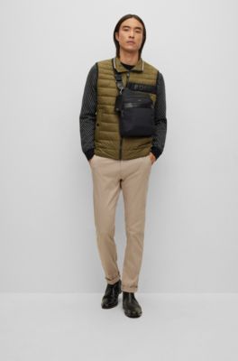 BOSS Waterrepellent padded gilet with 3D logo tape