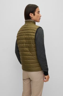 BOSS Waterrepellent padded gilet with 3D logo tape