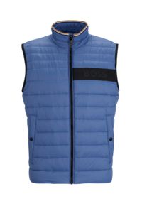Water-repellent gilet with 3D-logo tape, Blue