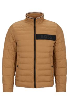 Hugo Boss Water-repellent Padded Jacket With 3d Logo Tape