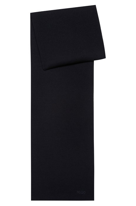 Вязаный шарф с вышитым логотипом, Темно-синий
