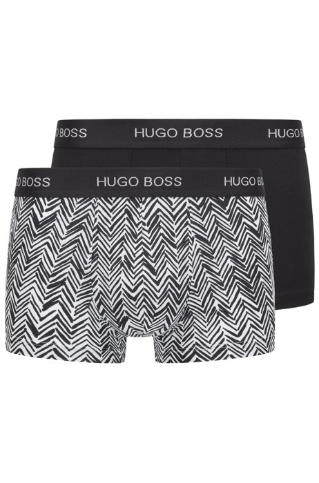 Two-pack of trunks with repeat-logo waistbands, White