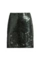 Slim-fit pencil skirt with all-over sequins, Black
