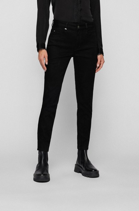 Slim-fit jeans van zwart super-stretchdenim, Zwart