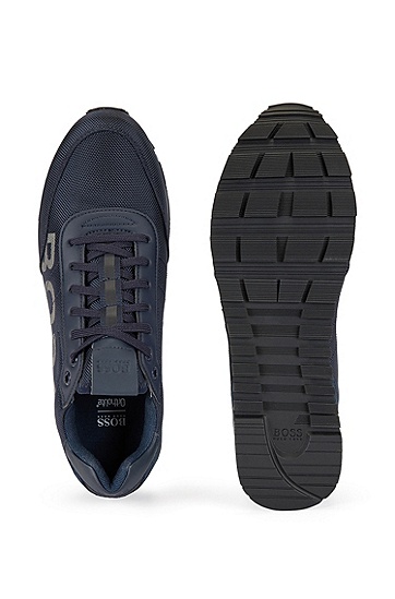 再生尼龙鞋面徽标装饰运动鞋,  402_Dark Blue