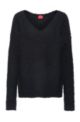 Relaxed-fit sweater in a metallised wool blend, Black