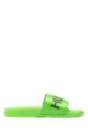 Italian-made slides with contrast logo, Green