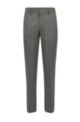 Slim-fit trousers in a checked wool blend, Brown