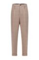 Houndstooth relaxed-fit trousers with exclusive logo, Beige