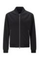 Slim-fit jacket in stretch jersey with zip, Black