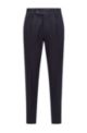 Relaxed-fit trousers in a melange organic-cotton blend, Dark Blue