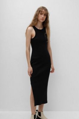 black cotton tank top dress