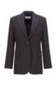 Regular-fit jacket in a stretch-wool blend, Dark Grey