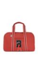 Holdall in recycled nylon with exclusive logo, Red