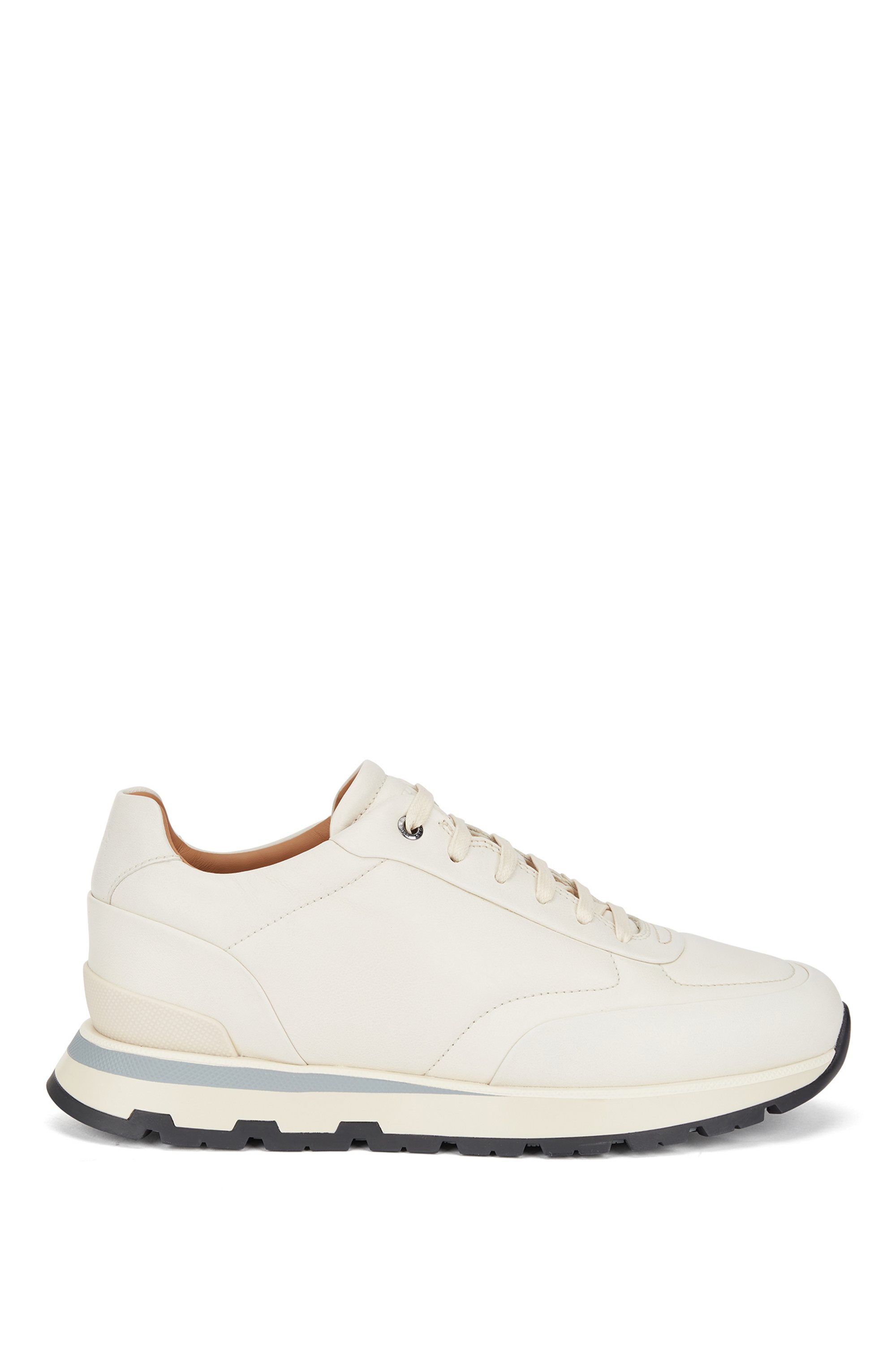 Sneakers aus poliertem italienischem Leder, Weiß