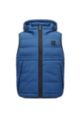 Hooded padded gilet with silicone logo patch, Dark Blue