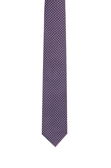 Micro-patterned tie in pure silk, light pink