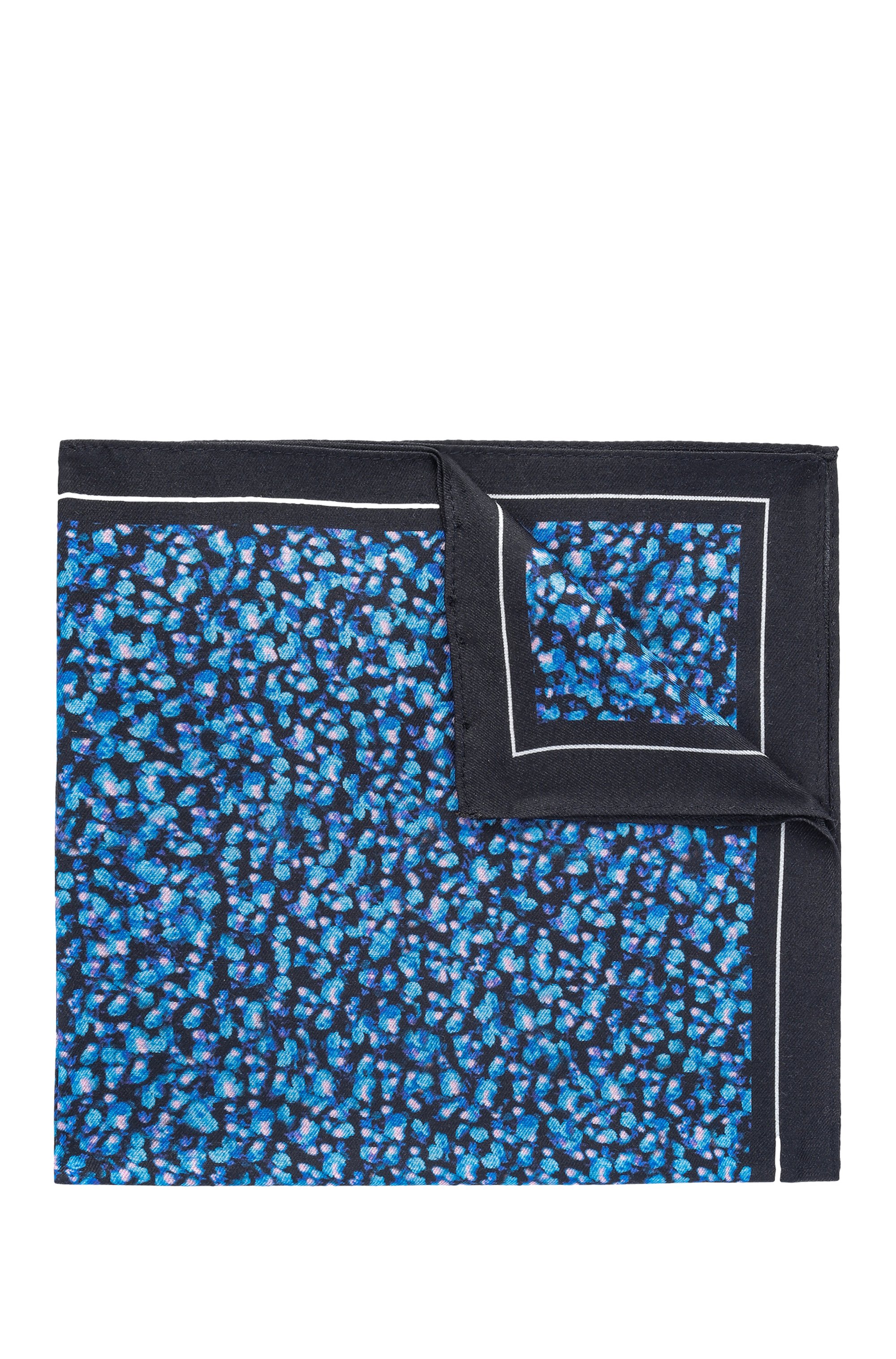 Digital-print pocket square with logo, Blue