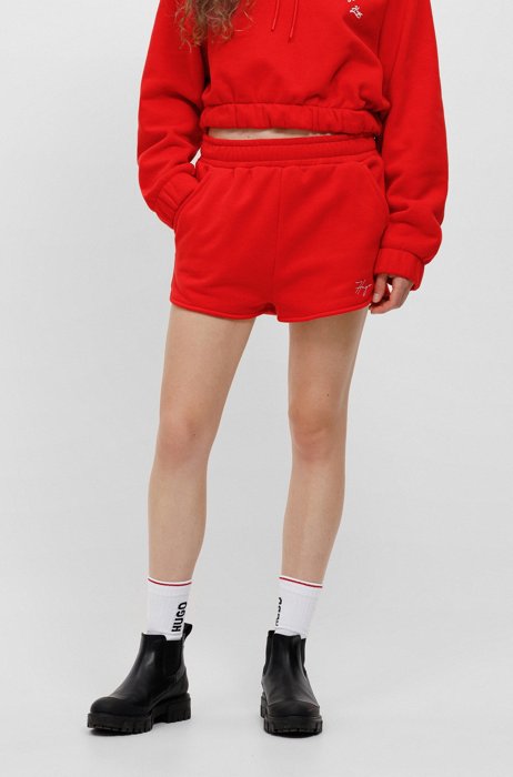 Regular-fit shorts in a cotton blend, Red