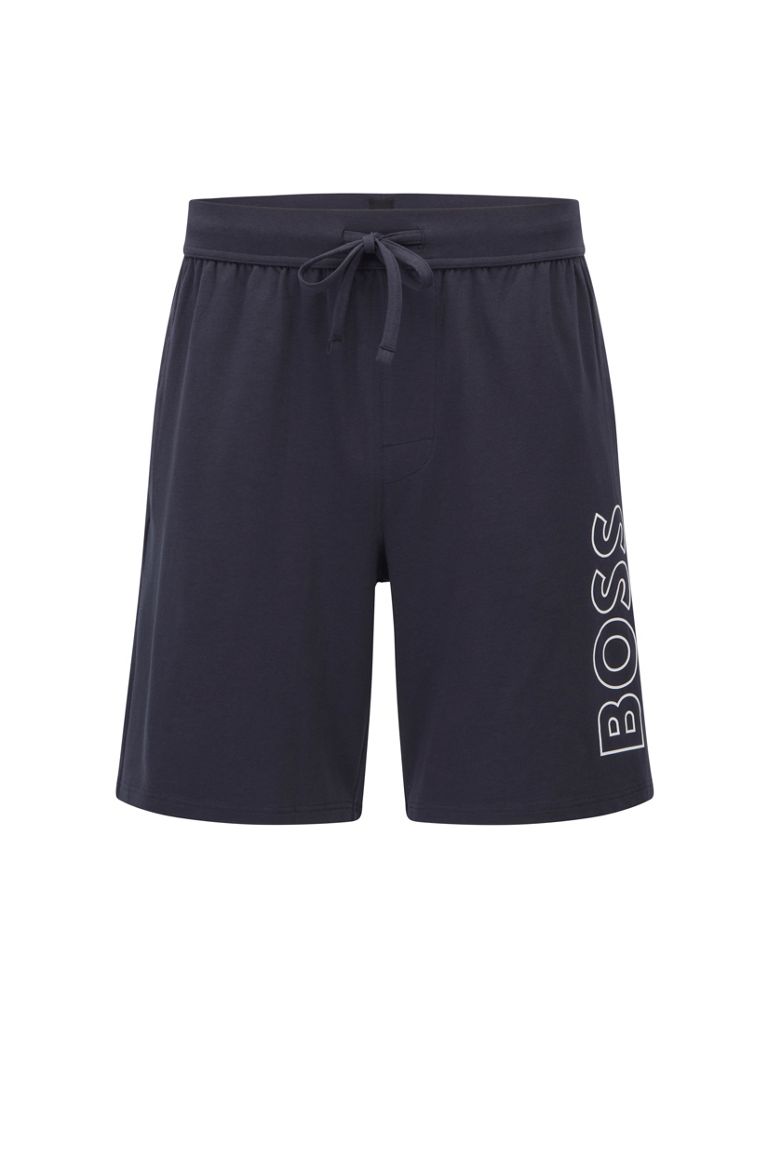 hugoboss.com | Pyjama shorts in stretch cotton with outline logo