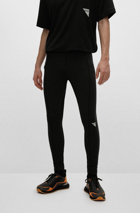 Super-stretch leggings with zipped back pocket, Black