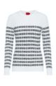 Reversible sweater with logos and stripes, White