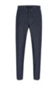 Slim-fit trousers in micro-patterned stretch jersey, Dark Blue