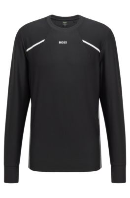 Hugo Boss Men’s Sweatshirt Black Crew Neck Regular Fit Taped Off Logo