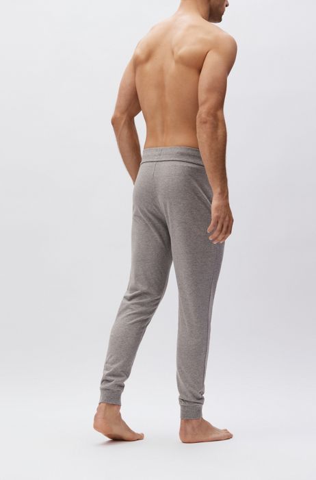 Mens Clothing Activewear Grey BOSS by HUGO BOSS Cotton-terry Loungewear Trousers With Stripes And Logo in Grey gym and workout clothes Sweatshorts for Men 