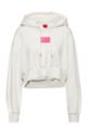 Cotton-blend hooded sweatshirt with capsule artwork, White