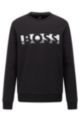 Unisex-Sweatshirt aus Baumwoll-Mix mit Logo-Artwork, Schwarz