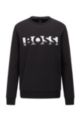 Unisex-Sweatshirt aus Baumwoll-Mix mit Logo-Artwork, Schwarz