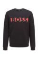 Uniseks sweater van een katoenmix met logo-artwork, Zwart