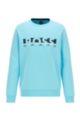Unisex cotton-blend sweatshirt with logo artwork, Light Blue