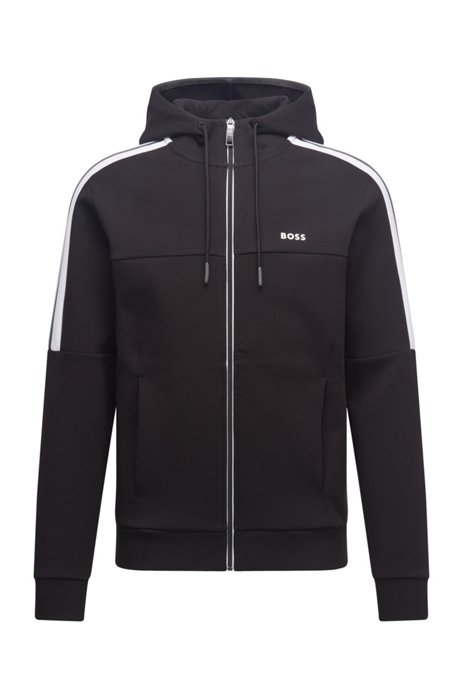 Unisex hooded sweatshirt with logo details, Black
