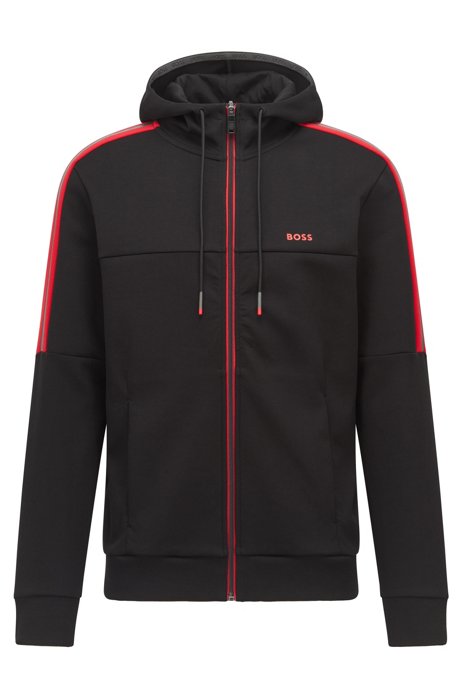 Unisex hooded sweatshirt with logo details, Black