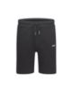 Shorts aus Baumwoll-Mix mit kontrastfarbenem Logo, Schwarz