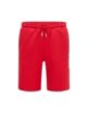 Cotton-blend shorts with contrast logo, Red