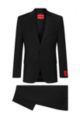 Regular-fit suit in super-flex wool-blend cloth, Black