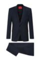 Regular-fit suit in super-flex wool-blend cloth, Dark Blue