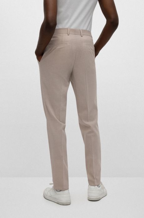 Hugo Three Piece Slim Fit Suit In Patterned Cloth