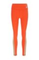 Colour-block leggings with exclusive logo, Orange