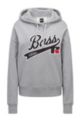 Relaxed-fit hooded sweatshirt with collection logo embroidery, Silver