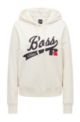 Relaxed-fit hooded sweatshirt with collection logo embroidery, White