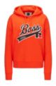 Relaxed-fit hooded sweatshirt with collection logo embroidery, Orange
