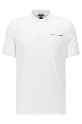 teugels door elkaar haspelen Levendig BOSS - Porsche x BOSS Slim-fit polo shirt with gloss-effect logo