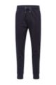 Regular-fit tracksuit bottoms in organic French terry cotton, Dark Blue